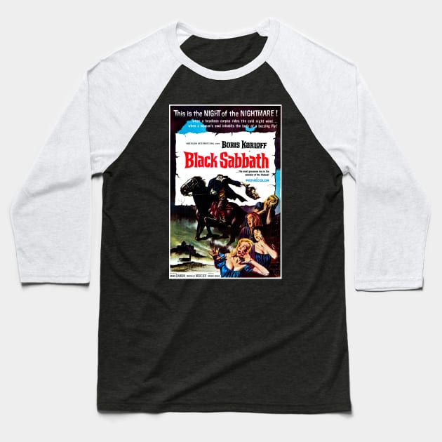 Black Sabbath (1964) Baseball T-Shirt by Scum & Villainy